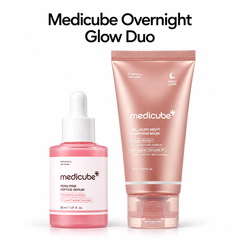 Medicube Overnight Glow Duo — Medicube Pdrn Pink Peptide Serum - 30ml and Medicube Collagen Night Wrapping Mask