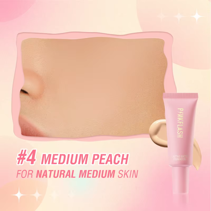 PINKFLASH F03 foundation 04 Medium Peach - standard product reference; box condition not shown