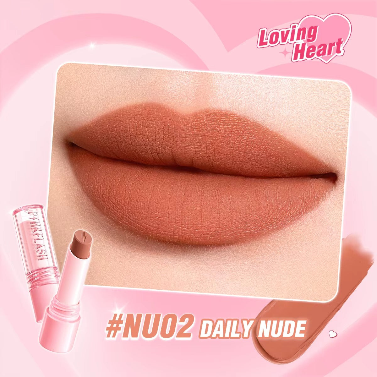 Pinkflash Lasting Matte Lipstick NU02 Daily Nude PINKFLASH
