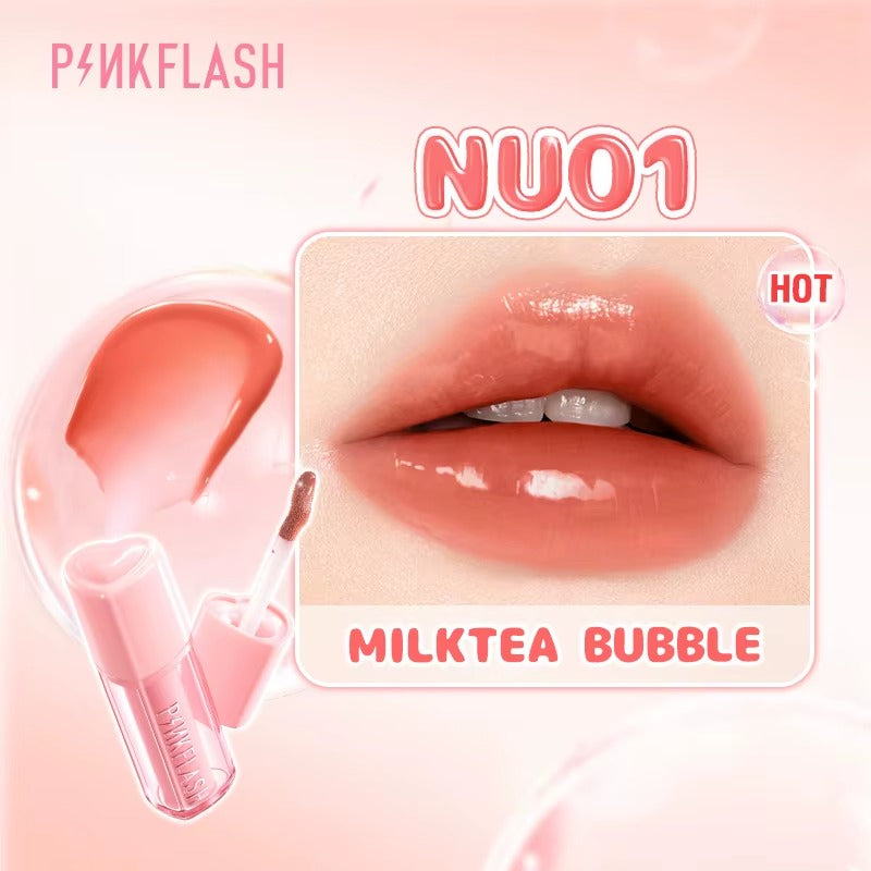 Pinkflash Watery Transferproof Lip Cream NU01 Milktea Bubble Pink Flash